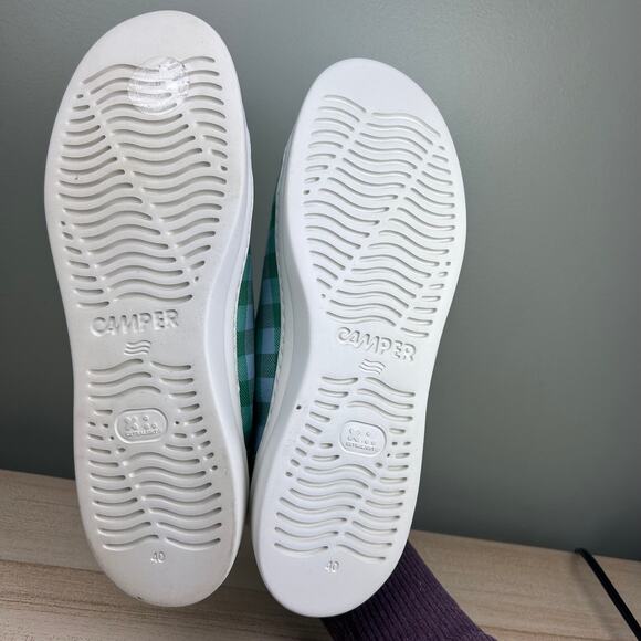 Camper Runner Up Lightweight Sneakers Blue Green Gingham Plaid size EU 40 US 9 - Picture 8 of 9